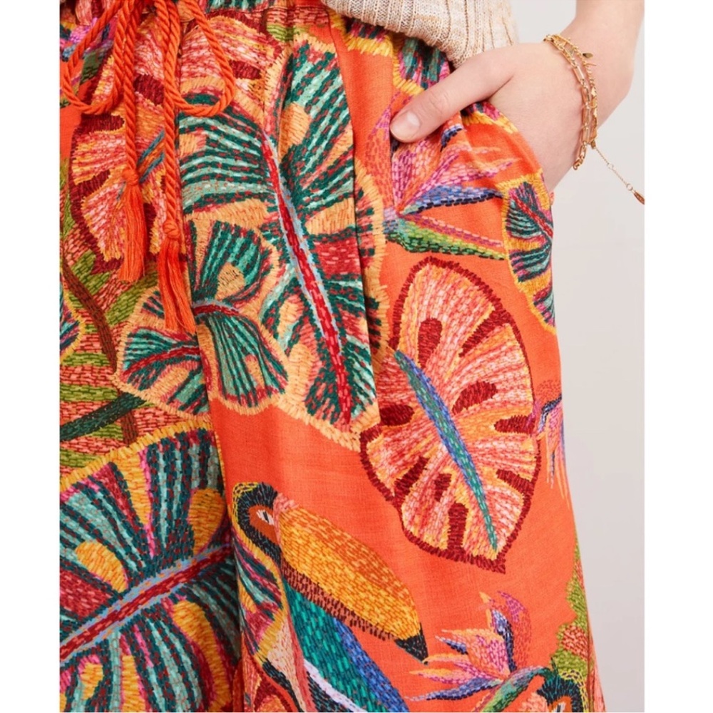 FARM Rio Tropical Wide Leg Palazzo Pants Tropical Birdie Large - Picture 4 of 13